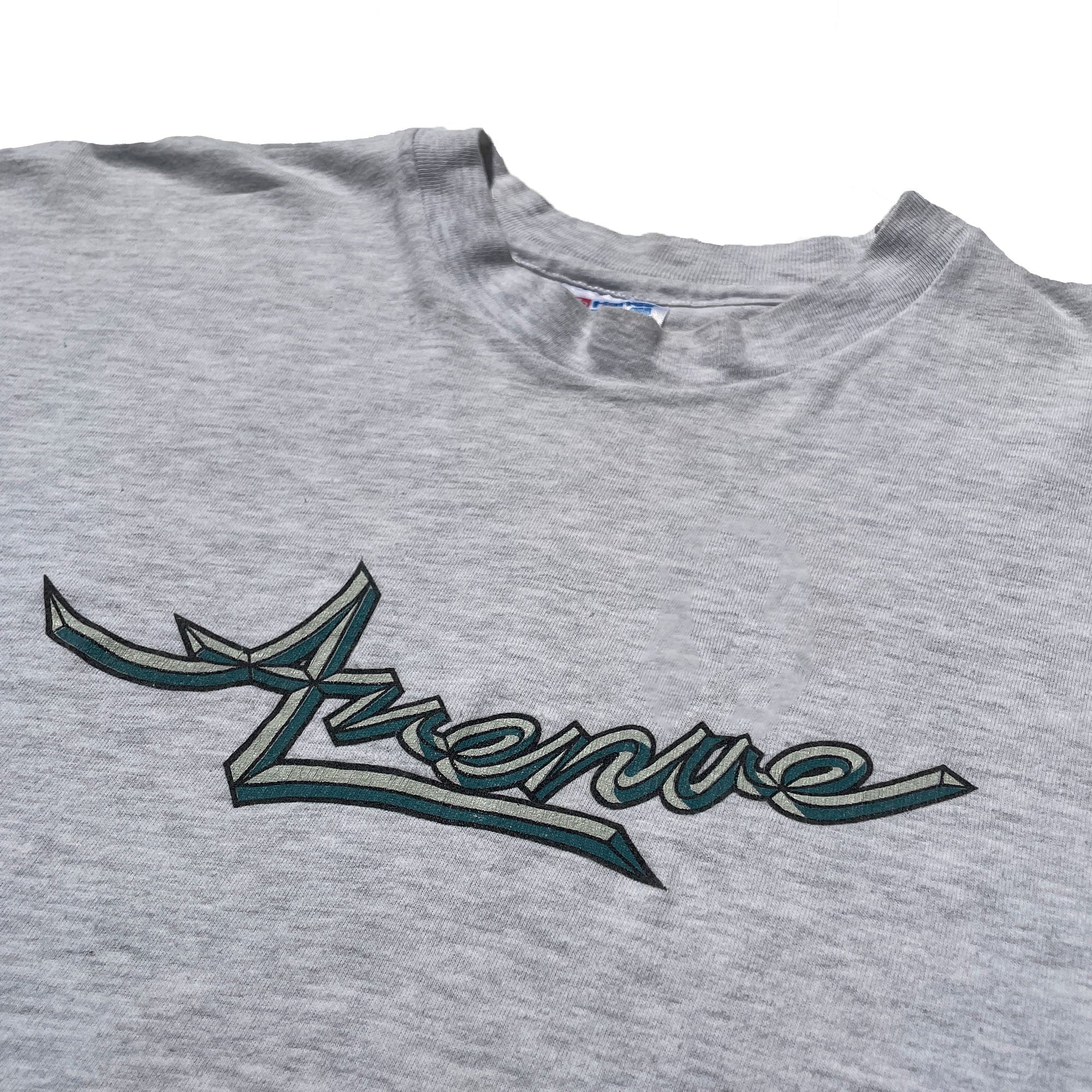 Avenue 'Avenue Logo' Single Stitched T-Shirt (Heather Grey) VINTAGE 90s - Image 2
