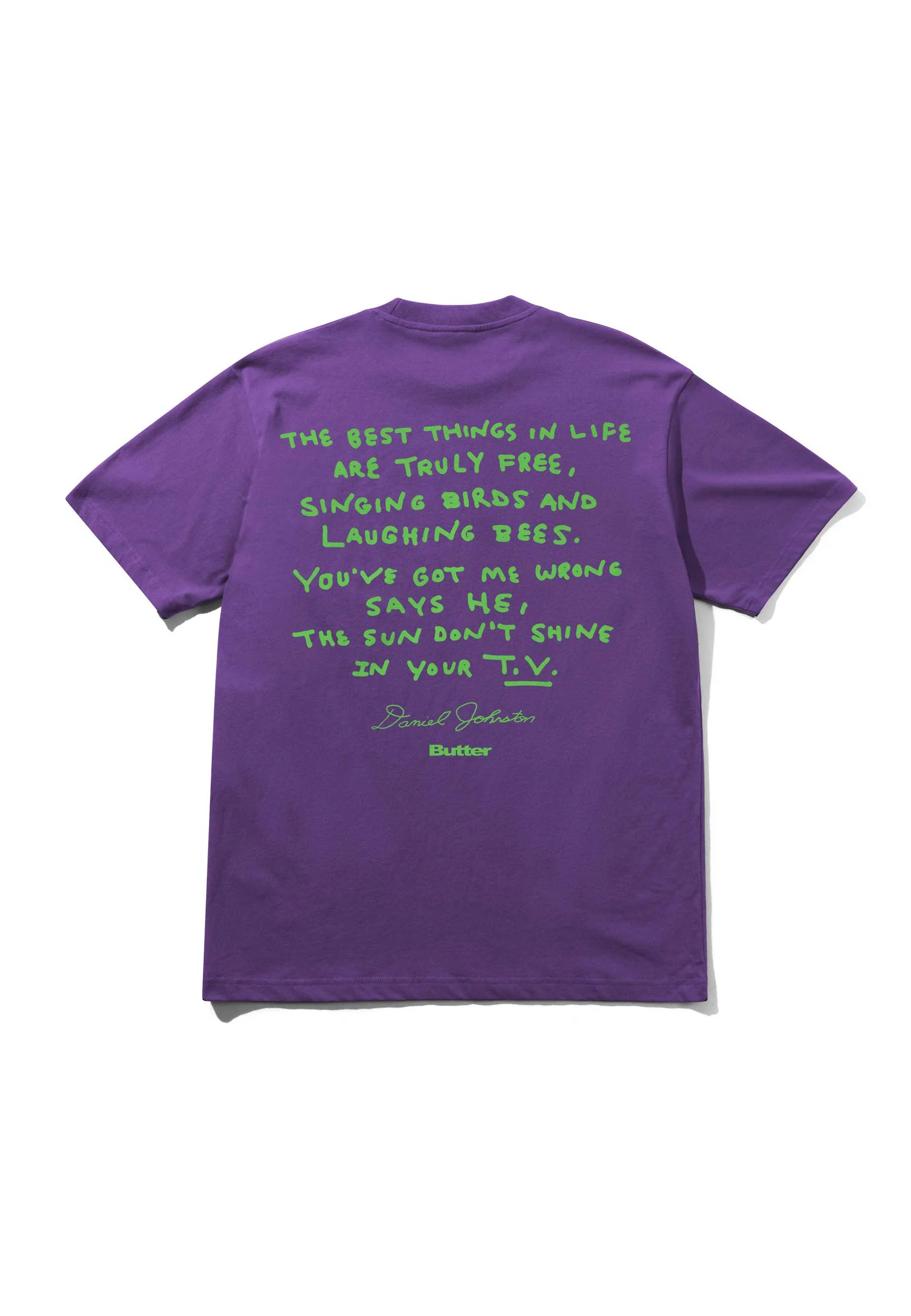 Butter Goods X Daniel Johnston 'Don't Be Scared' T-Shirt (Grape) - Image 2