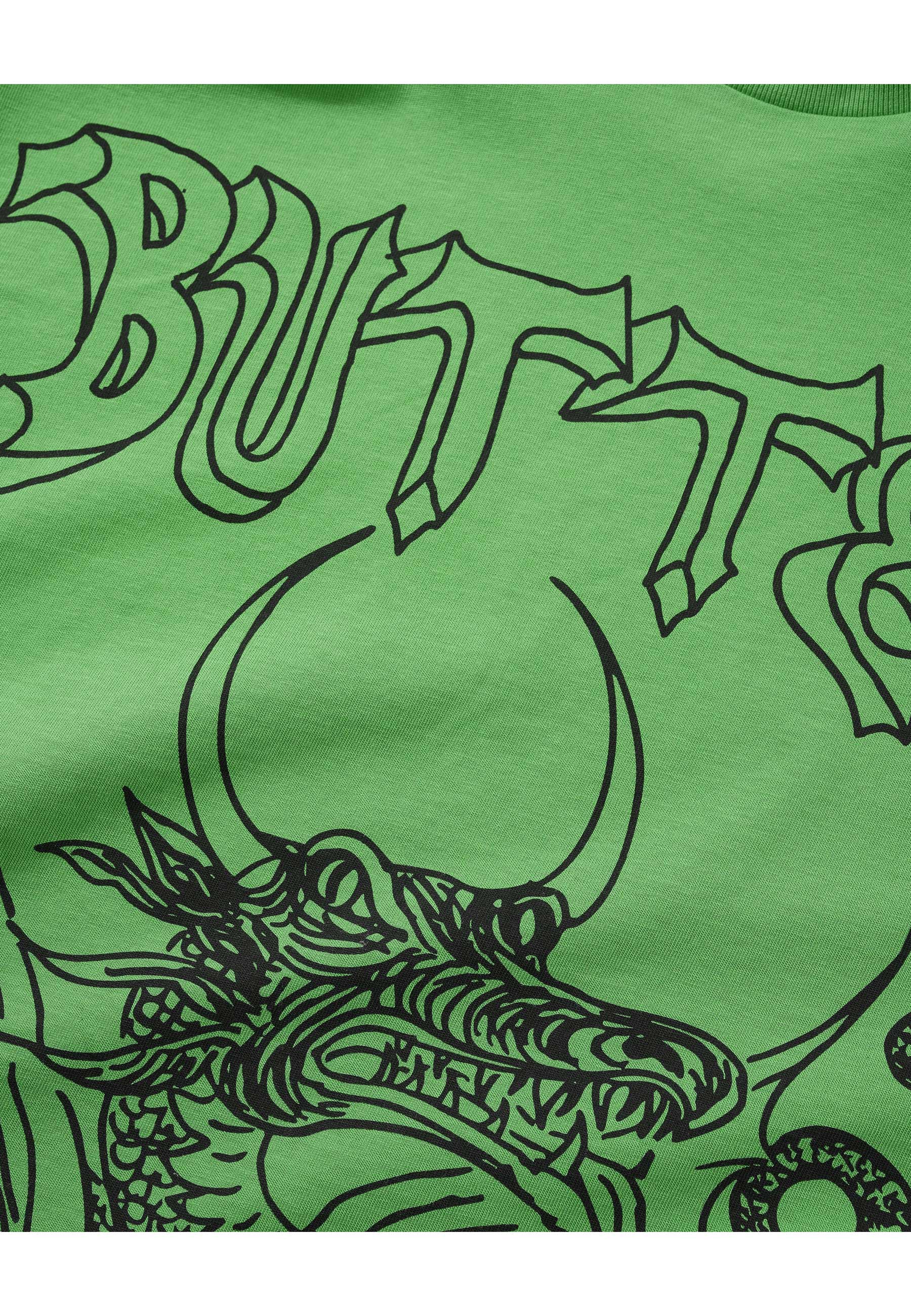 Butter Goods X Daniel Johnston 'Dragon' T-Shirt (Lime) - Image 2
