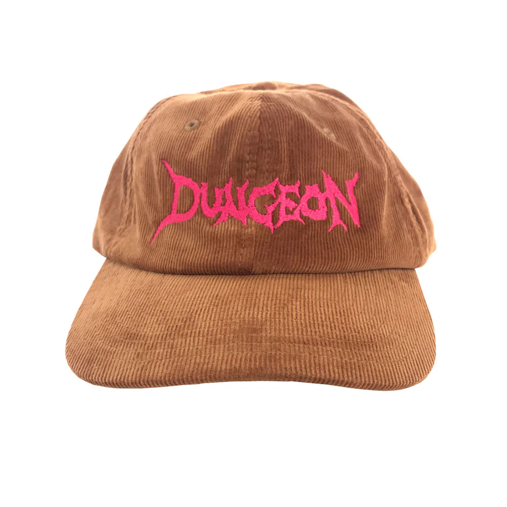 Dungeon Gateway 'Scrawl Logo' 6 Panel Cap (Camel / Neon Pink)