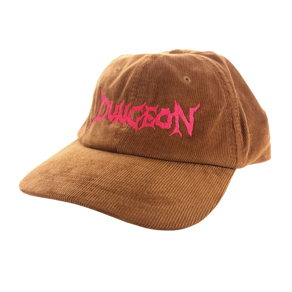 Dungeon Gateway 'Scrawl Logo' 6 Panel Cap (Camel / Neon Pink) - Image 2