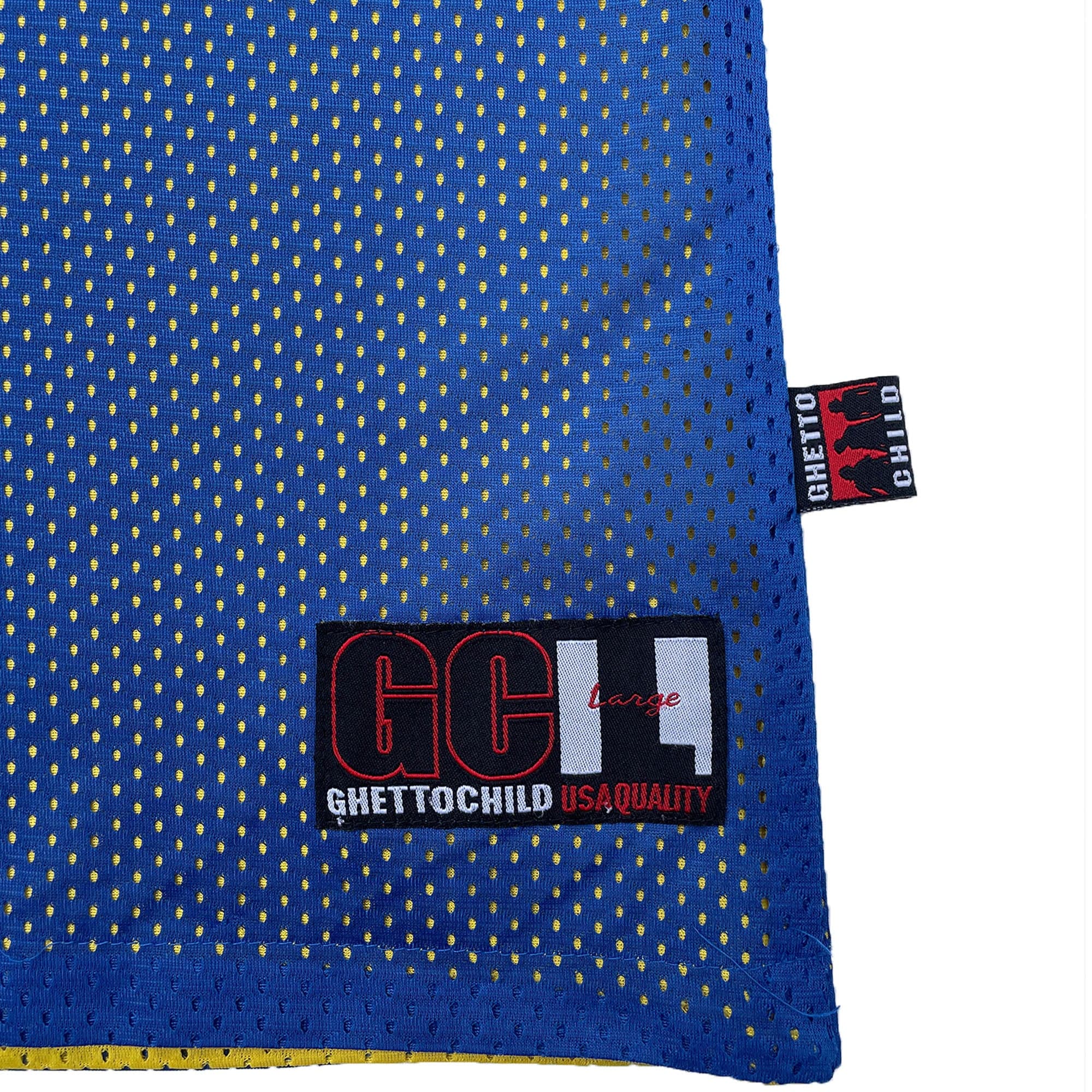 Ghetto Child 'Reversible' Basketball Jersey (Blue/Yellow) VINTAGE 90s - Image 2