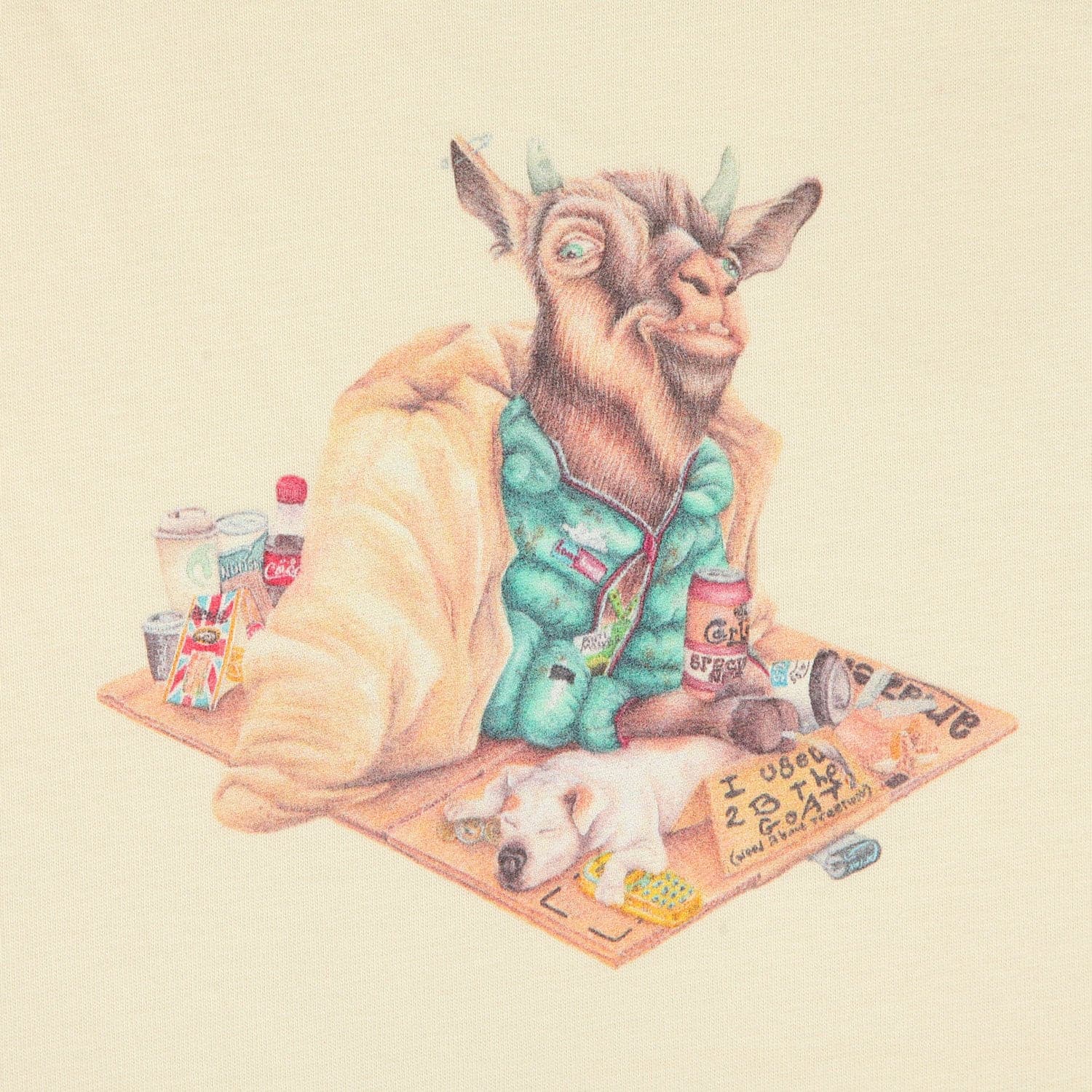 Lloyd Houston 'Homeless GOAT' T-Shirt (Yellow) - Image 3