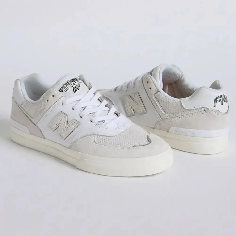 New Balance Numeric x Arrow and Beast '574VAB' Skate Shoes (White / White) - Image 3