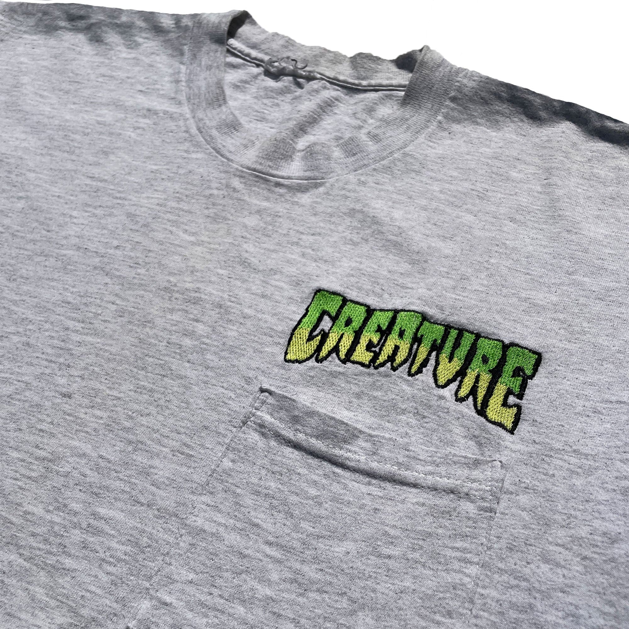 OG '1st Edition' 1994 Creature Skateboards T-Shirts (Heather Grey) VINTAGE 90s - Image 2