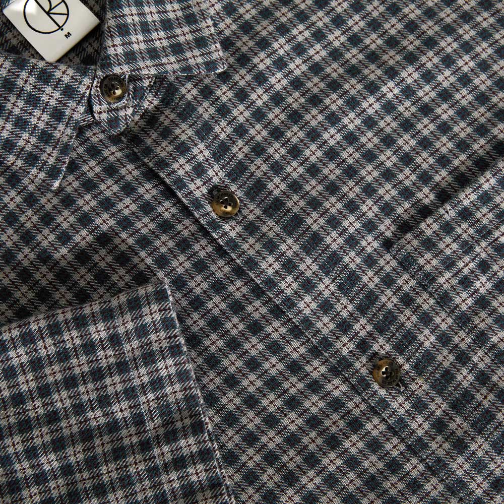 Polar 'Mitchell' Short Sleeve Shirt (Petrol / Bordeaux) - Image 2