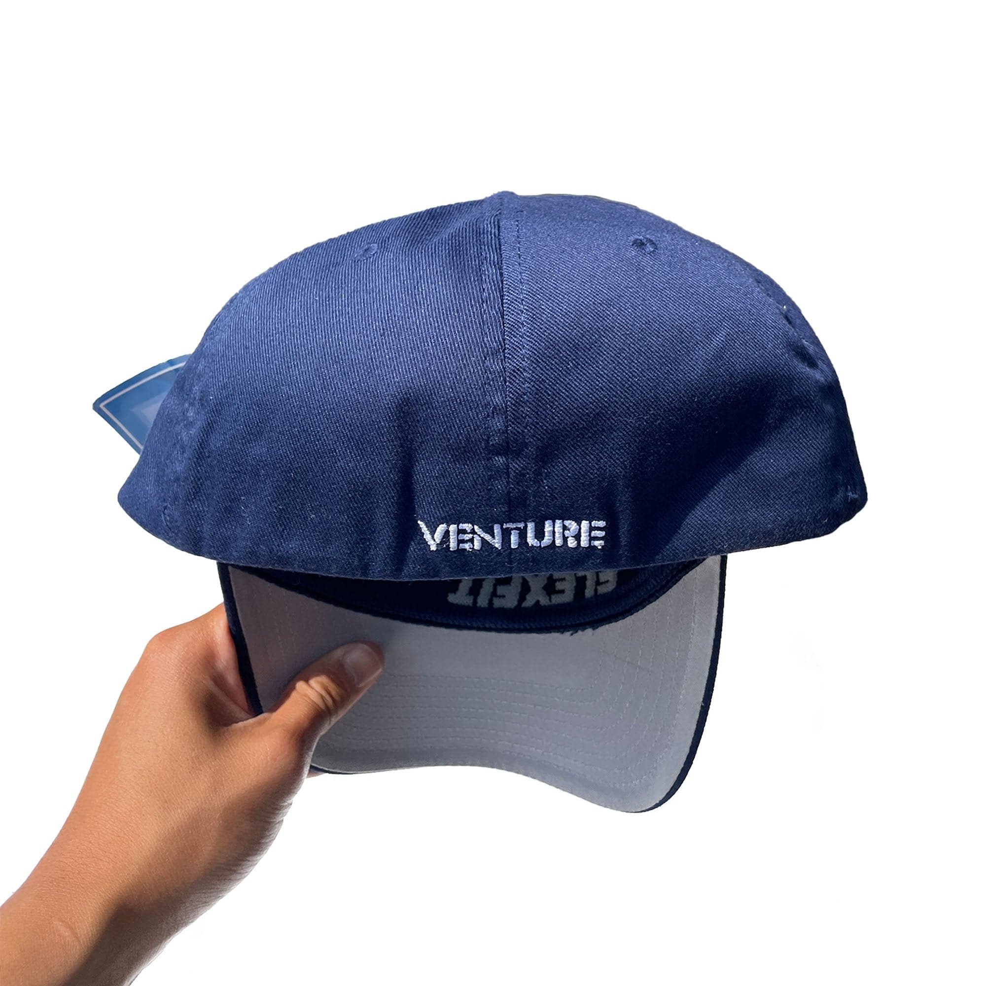 Venture 'V Logo' Flex-Fit Cap (Navy Blue) VINTAGE 00s - Image 3
