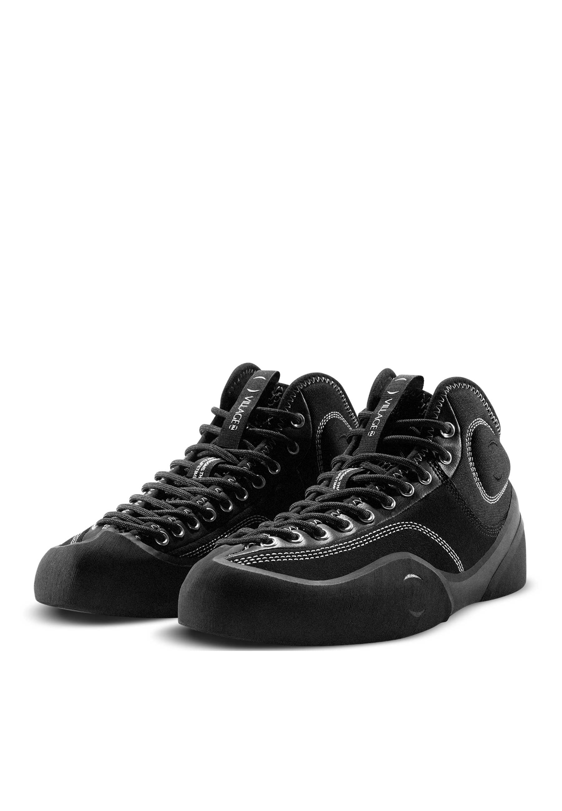 Village PM '1pm Mid' Skate Shoes (Black / Natural Black) - Image 2