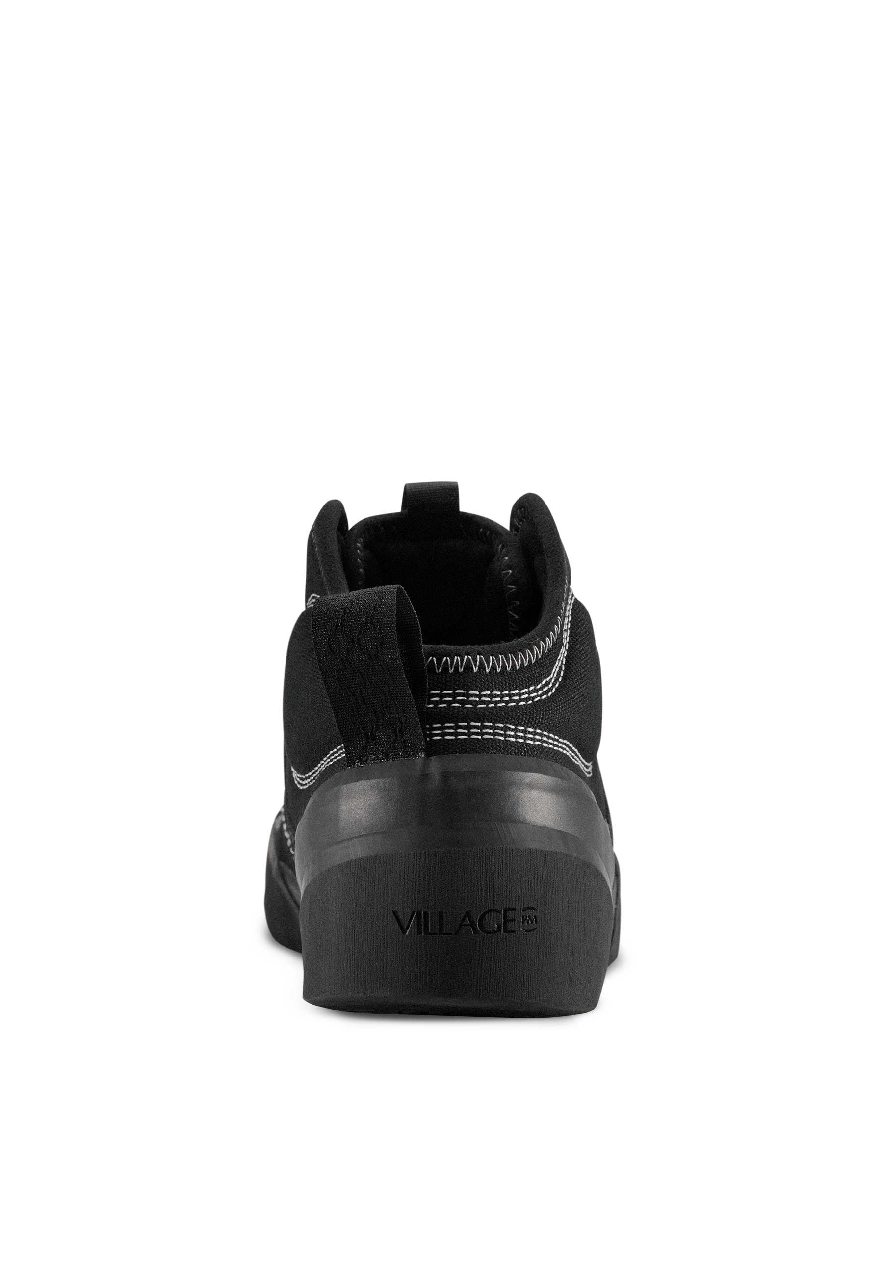 Village PM '1pm Mid' Skate Shoes (Black / Natural Black) - Image 4