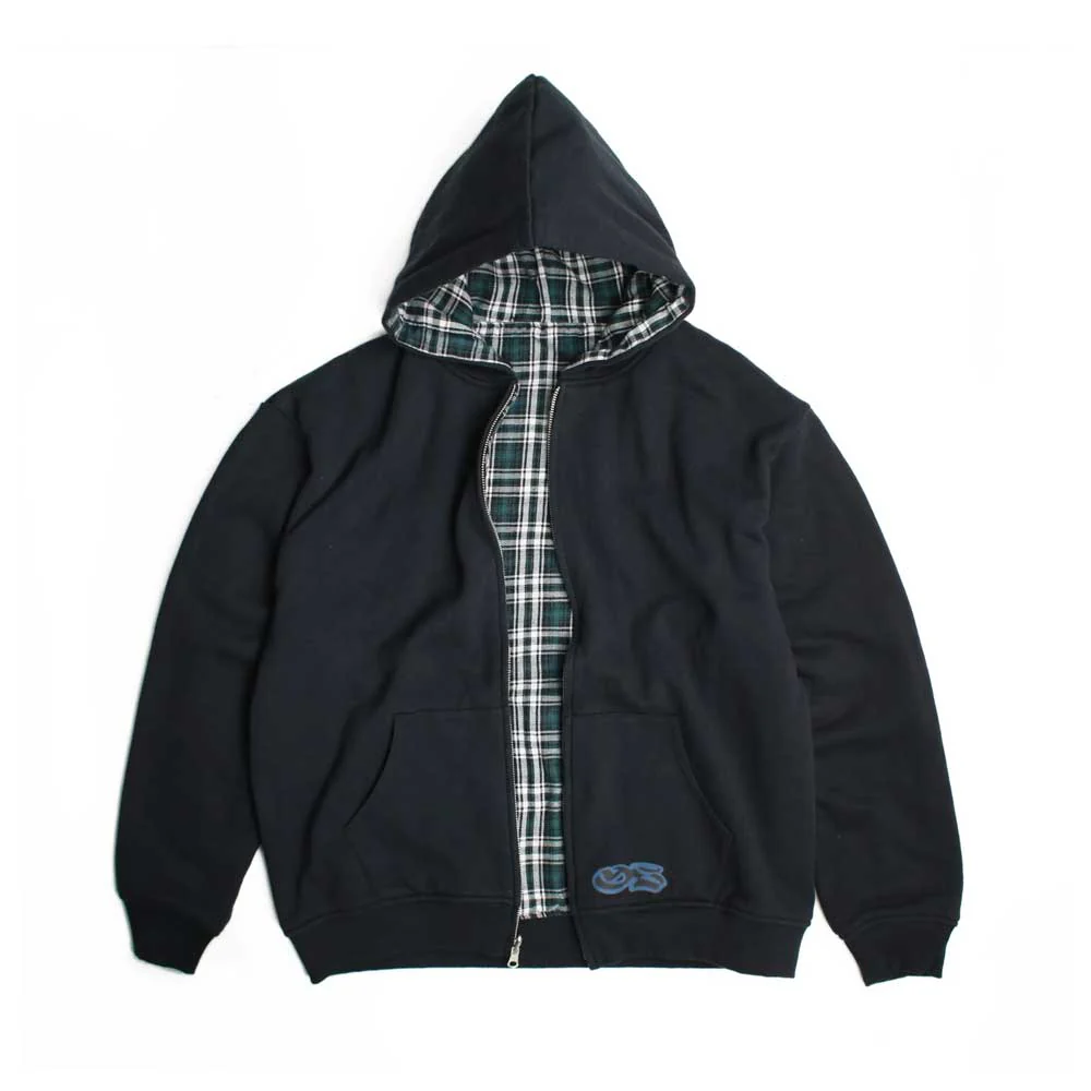 Yardsale Reversible Flannel Hood (Green / Black) - Image 4